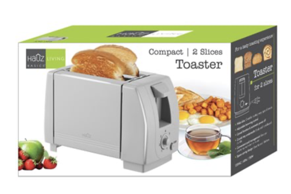 Hauz Electric 2-Slice Toaster ~ Gray